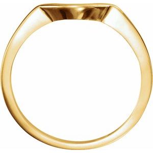 14K Yellow Gold Oval 6 X 4 Mm Polished Matching Band Size 7