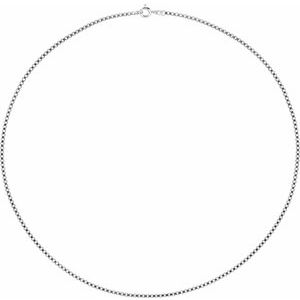 Rhodium-Plated Sterling Silver 2 Mm Spring Ring Polished Box Chain