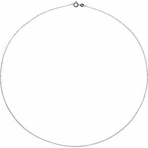 Rhodium-Plated Sterling Silver .85 Mm Spring Ring Polished Rope Chain