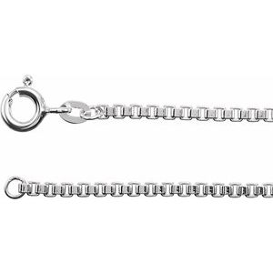 Rhodium-Plated Sterling Silver 2 Mm Spring Ring Polished Box Chain