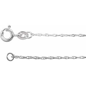 Rhodium-Plated Sterling Silver .85 Mm Spring Ring Polished Rope Chain