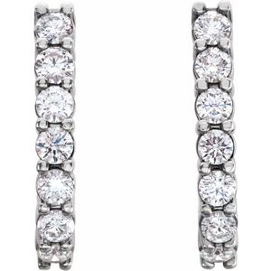 14K White Gold Round 2.4 Mm 3/4 Ctw Lab Grown Diamond Earrings