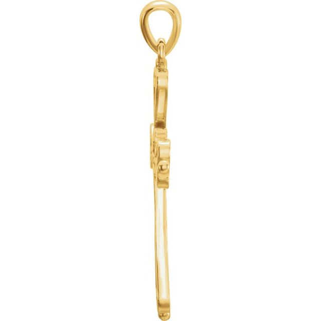 18K Yellow / 33 X 25 Mm Polished Cross Pendant