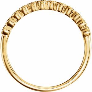 18K Yellow Gold Round 1/6 Ctw Natural Diamond Anniversary Band Size 7