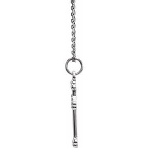 Platinum 12 X 7.8 Mm 18 In Polished Cross Necklace