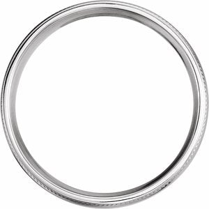 14K White Gold 6 Mm Polished Coin Edge Design Band Size 11.5