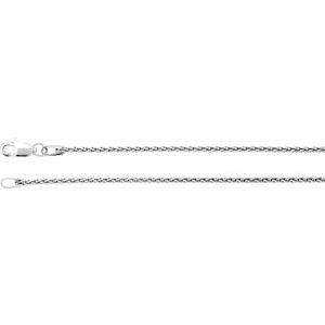 Rhodium-Plated Sterling Silver 7 In Lobster Clasp Polished Wheat Chain
