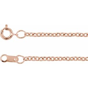 14K Rose Gold Or Rhodium Plated Sterling Silver 1.5 Mm Spring Ring Polished Cable Chain