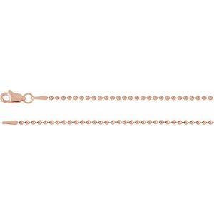 14K Yellow Or White Or Rose Gold Or Sterling Silver Or Rhodium Plated Or Gold Filled 1.5 Mm Lobster Clasp Polished Hollow Bead Chain