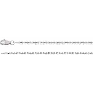 14K Yellow Or White Or Rose Gold Or Sterling Silver Or Rhodium Plated Or Gold Filled 1.5 Mm Lobster Clasp Polished Hollow Bead Chain