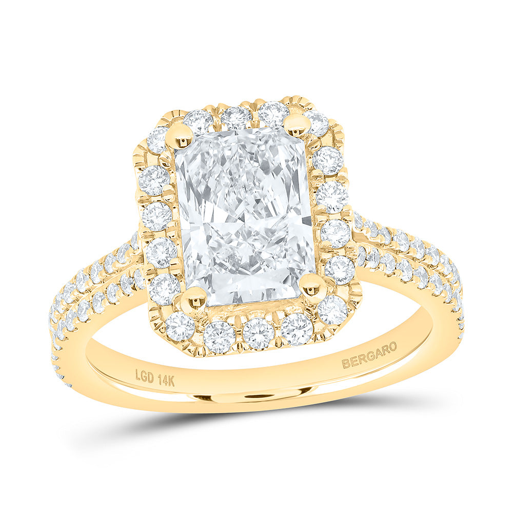 14K Yellow Or White Gold 2 5/8 Cttw Lab Grown Diamond 2 Cttw Center Radiant Engagement Ring
