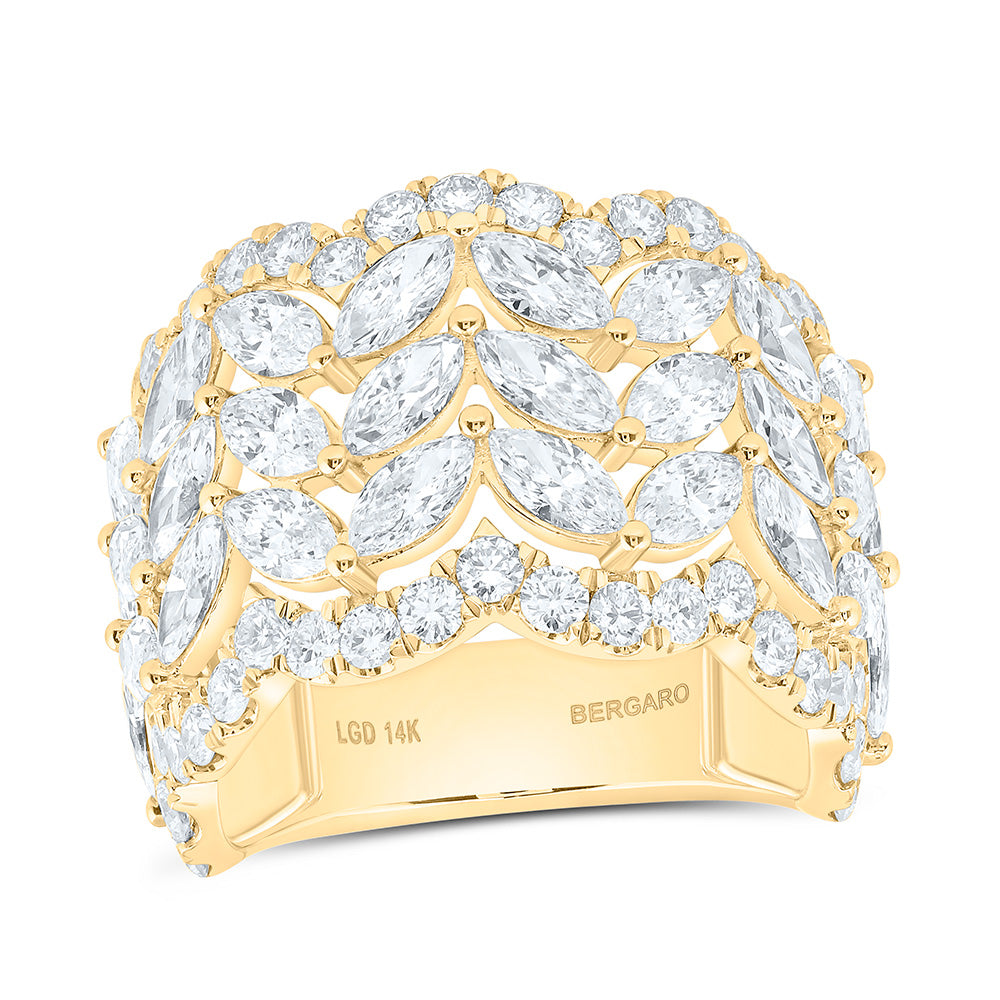 14K Yellow Or White Gold 4 3/4 Cttw Lab Grown Diamond Fashion Marquise Band