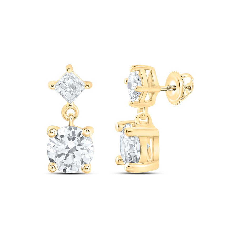 14K Yellow Or White Gold 1 1/2 Cttw Lab Grown Diamond Fashion Dangling Earring