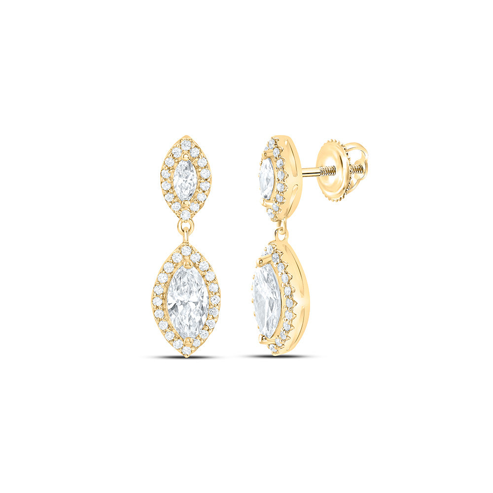 14K Yellow Or White Gold 1 3/4 Cttw Lab Grown Diamond Fashion Dangling Earring