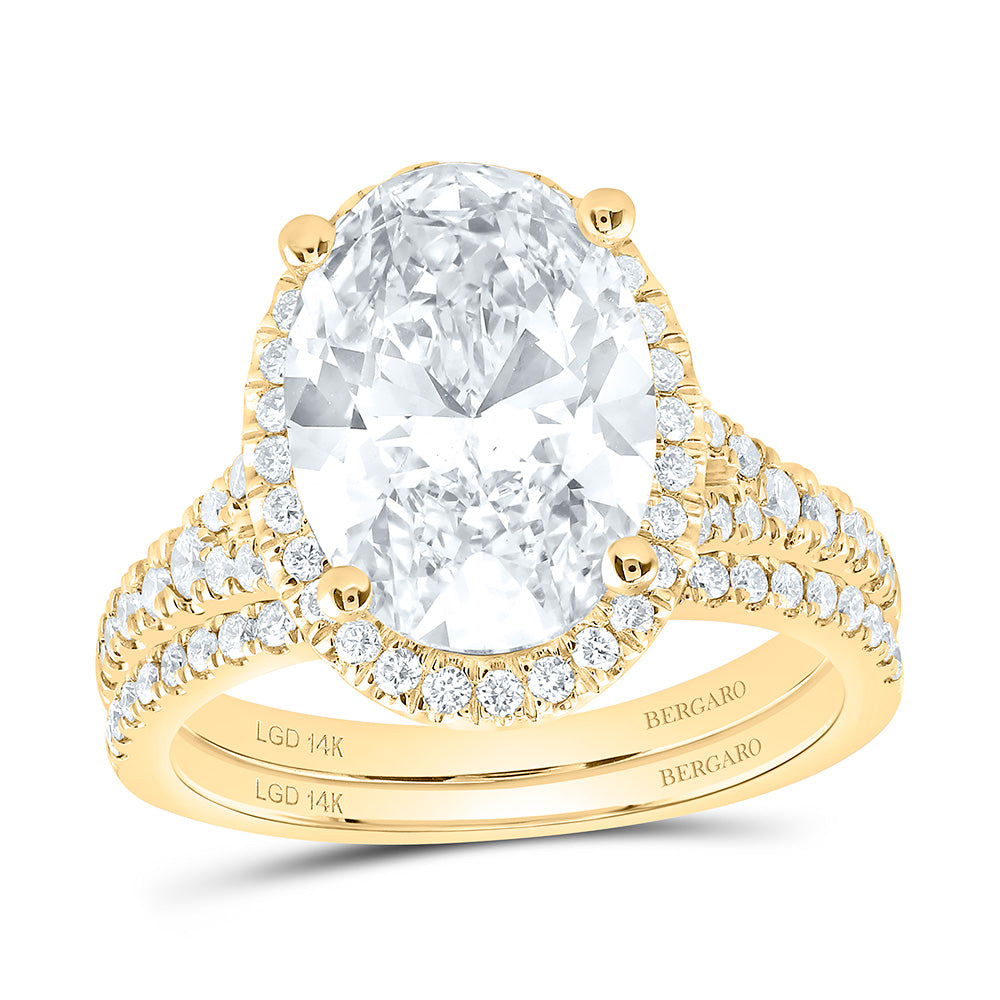 14K Yellow Or White Gold 4 3/4 Cttw Lab Grown Diamond 4 Cttw Center Oval Bridal Set