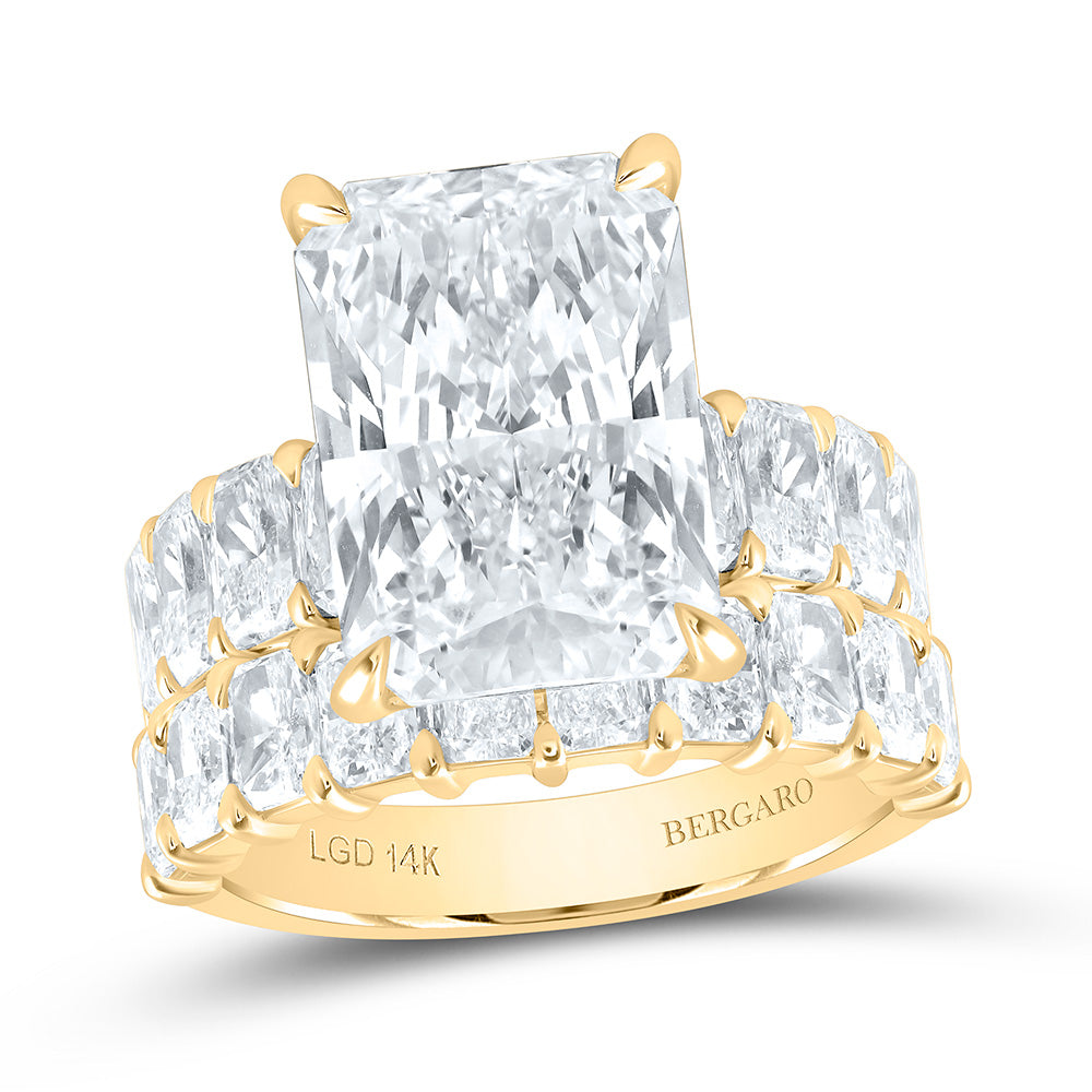 14K Yellow Or White Gold 12 1/4 Cttw Lab Grown Diamond 8 Cttw Center Radiant Bridal Set