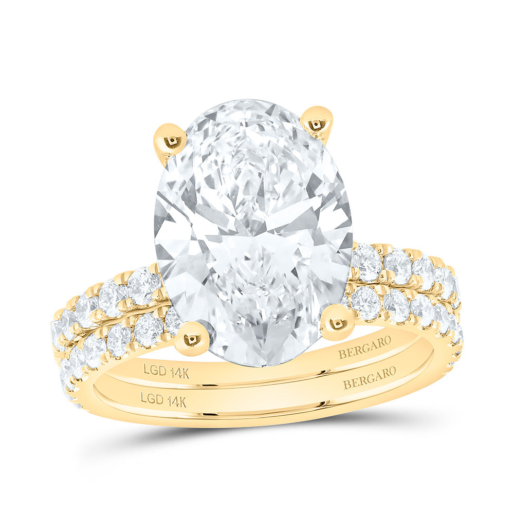 14K Yellow Or White Gold 6 Cttw Lab Grown Diamond 5 Cttw Center Oval Bridal Set