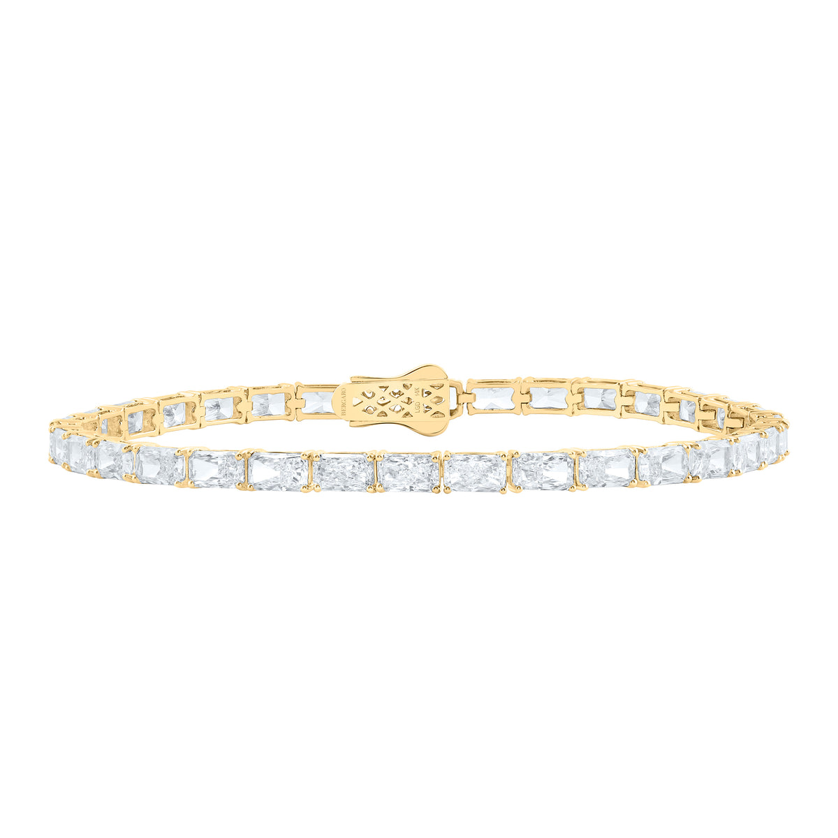 14K Yellow Or White Gold Lab Grown Diamond Fashion Radiant Bracelet (7 Inch)