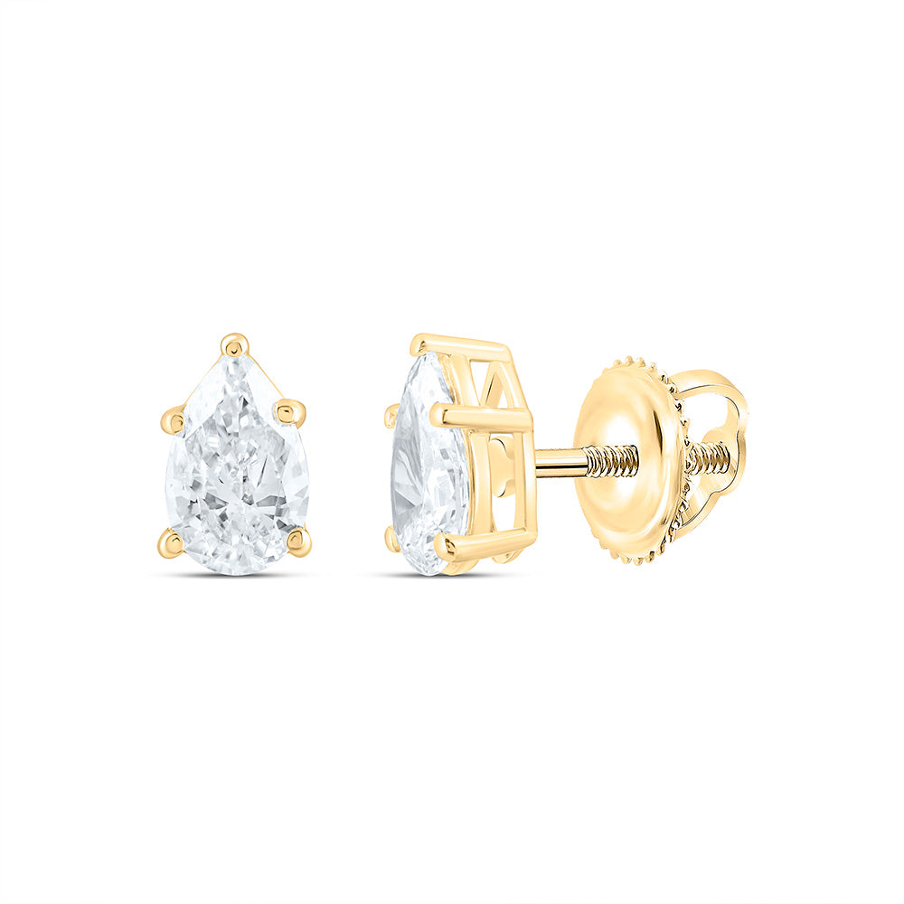 14K Yellow Or White Gold 3 Cttw Lab Grown Diamond Pear Solitaire Earring
