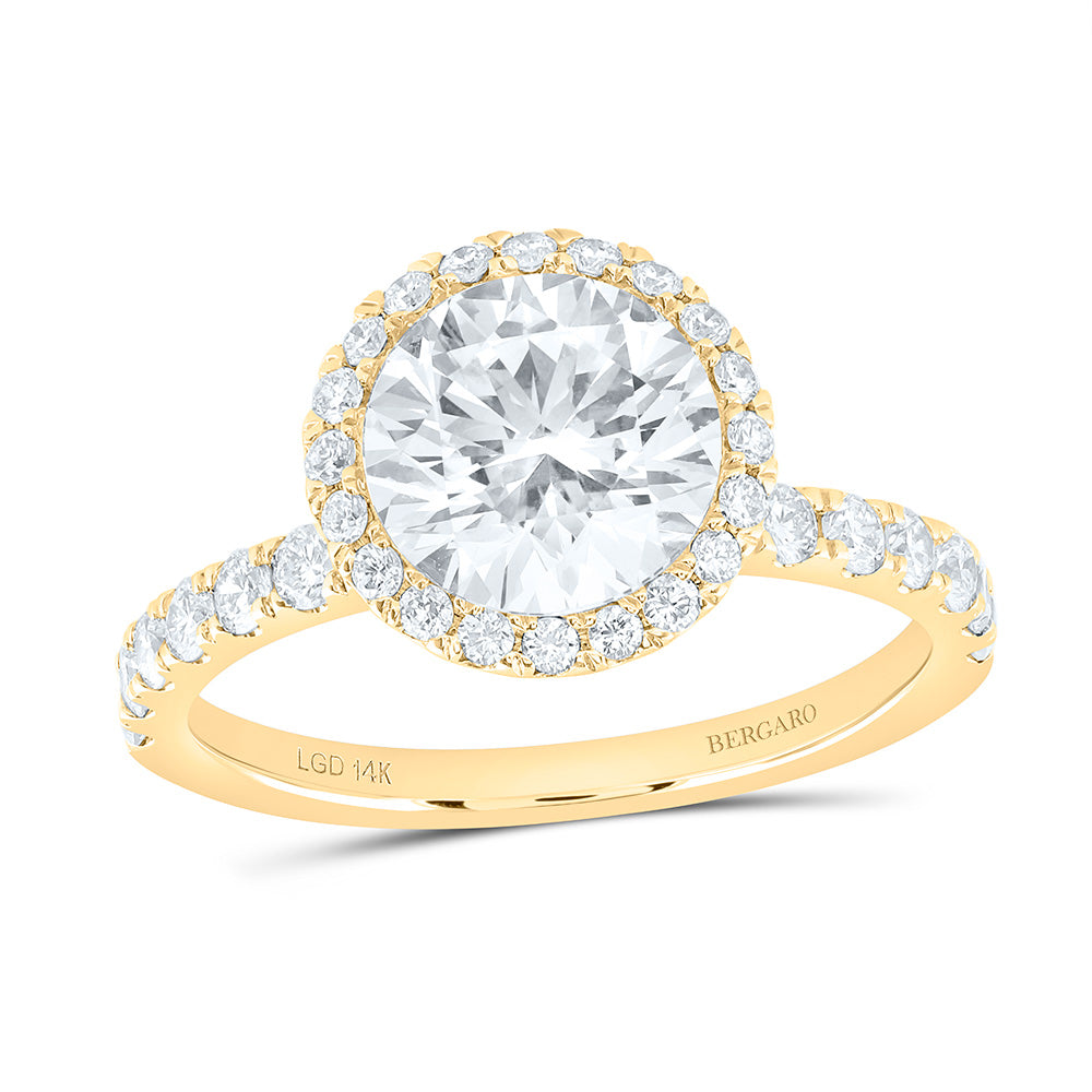 14K Yellow Or White Gold 2 3/4 Cttw Lab Grown Diamond 2 Cttw Center Round Engagement Ring
