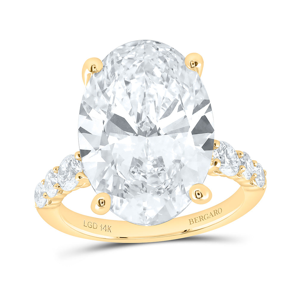 14K Yellow Or White Gold 11 Cttw Lab Grown Diamond 10 Cttw Center Oval Engagement Ring