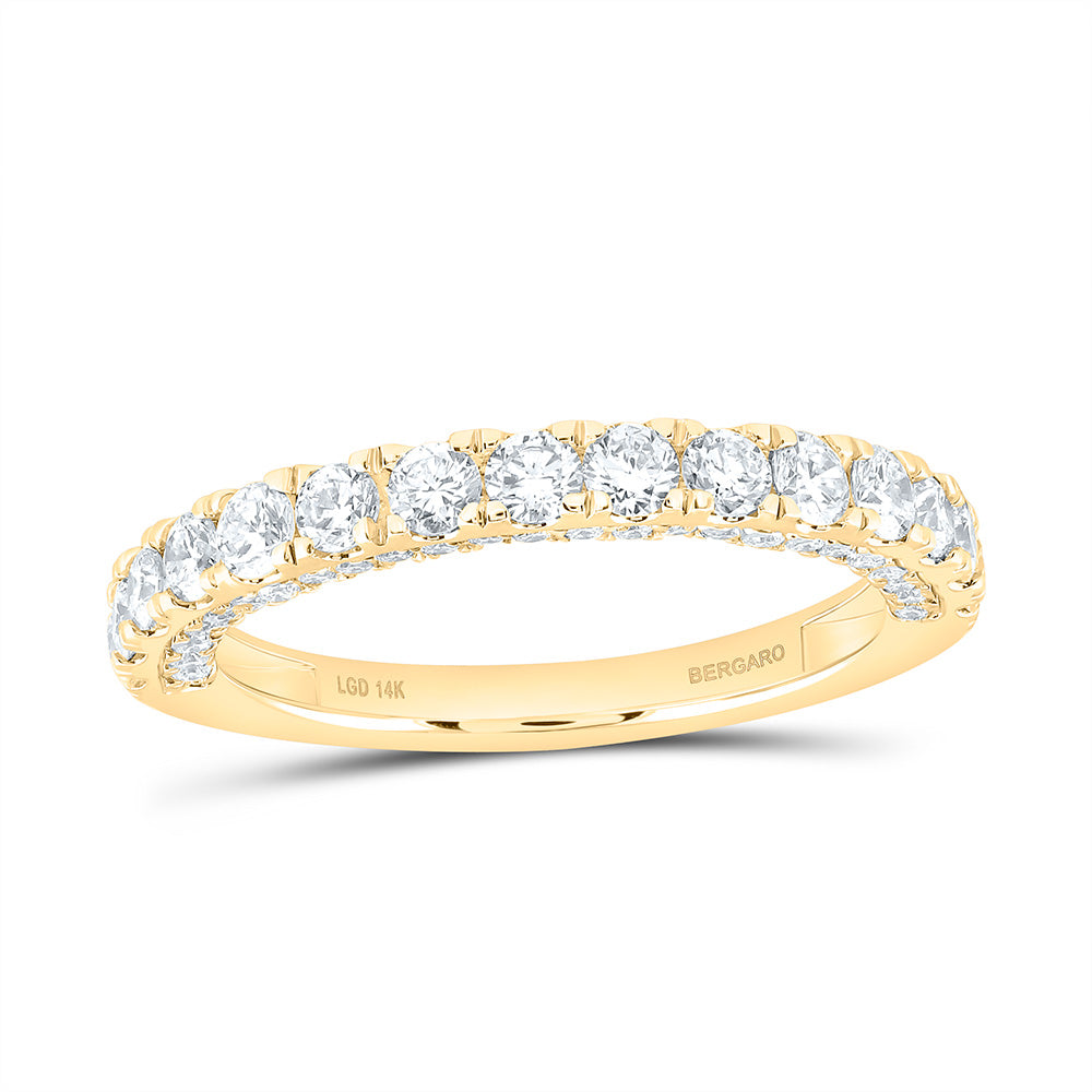 14K Yellow Or White Gold 1 Cttw Lab Grown Diamond Fashion Round Band