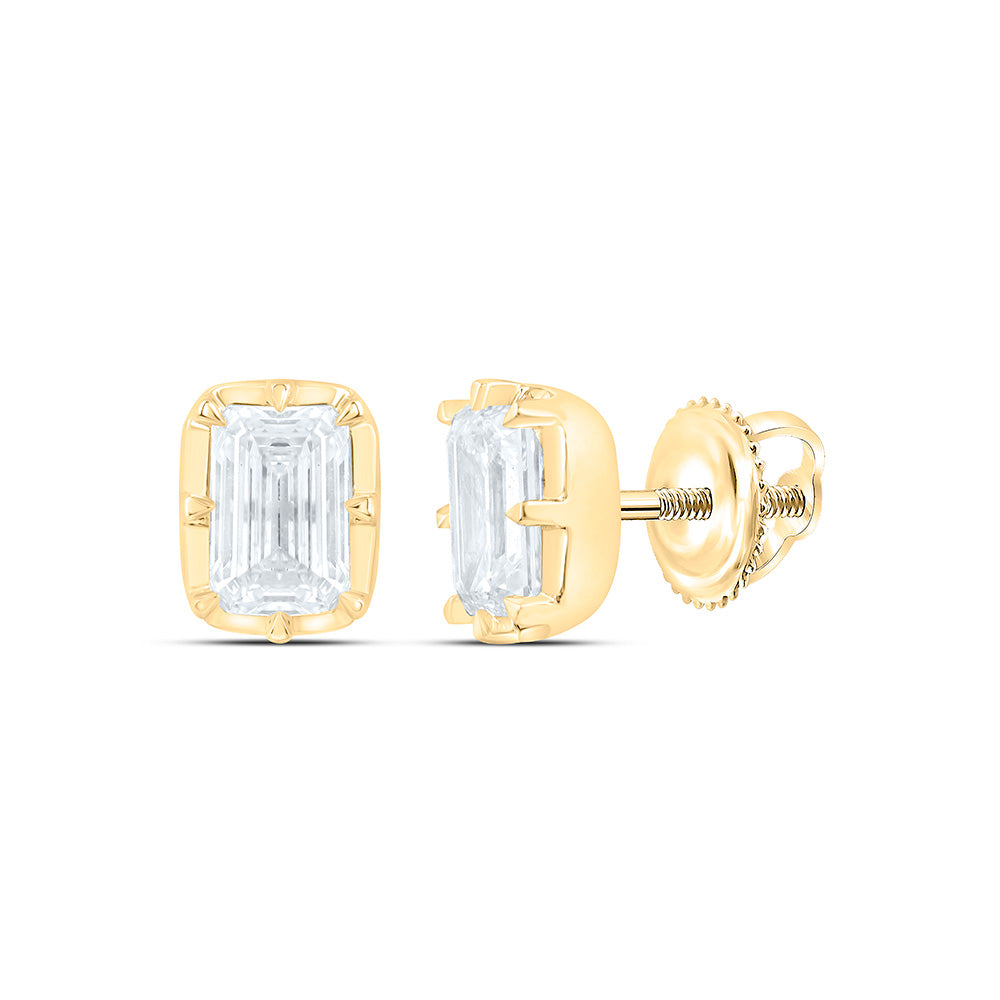 14K Yellow Or White Gold 1 Cttw Lab Grown Diamond Fashion Emerald Earring