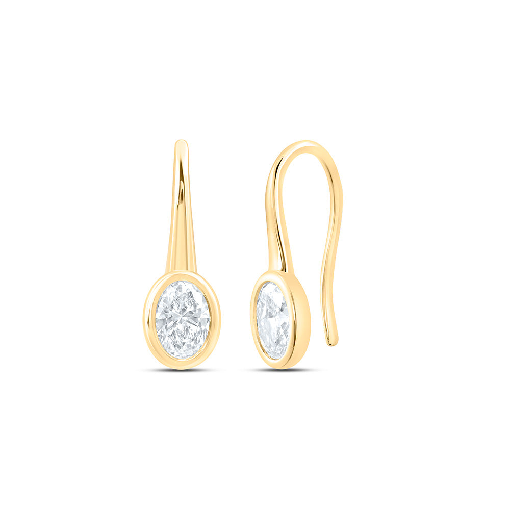 14K Yellow Or White Gold 2 Cttw Lab Grown Diamond Fashion Oval Earring