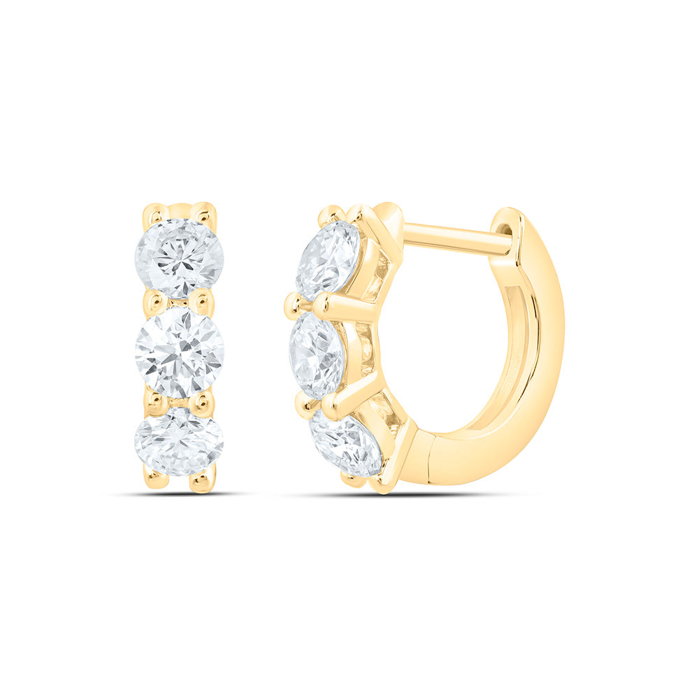 14K Yellow Or White Gold 1 Cttw Lab Grown Diamond Fashion Hoop Earring