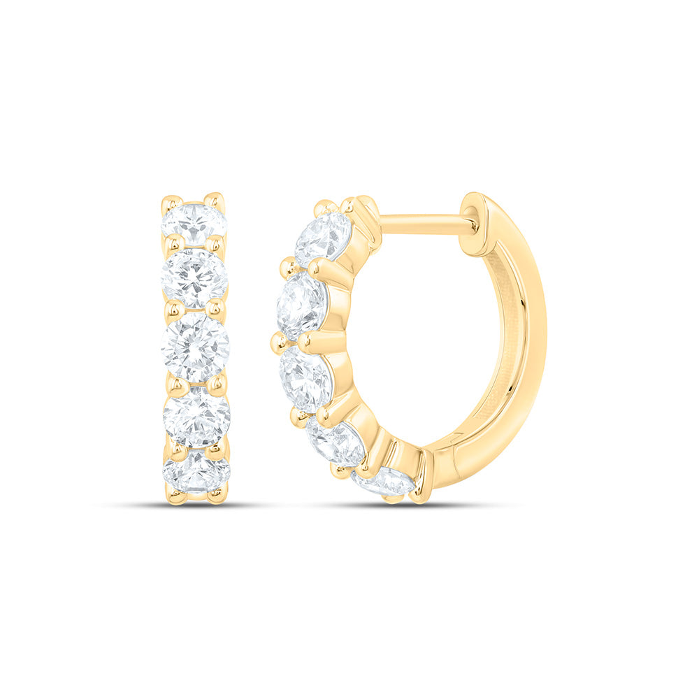 14K Yellow Or White Gold 1 3/8 Cttw Lab Grown Diamond Fashion Hoop Earring