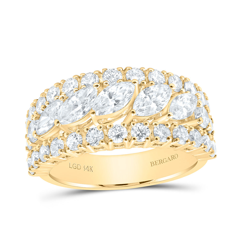 14K Yellow Or White Gold 2 3/8 Cttw Lab Grown Diamond Fashion Band