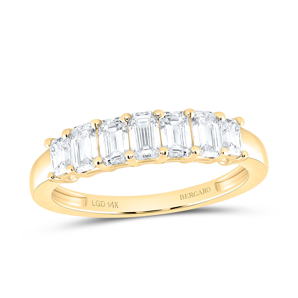 14K Yellow Or White Gold 1 Cttw Lab Grown Diamond Fashion Emerald Band