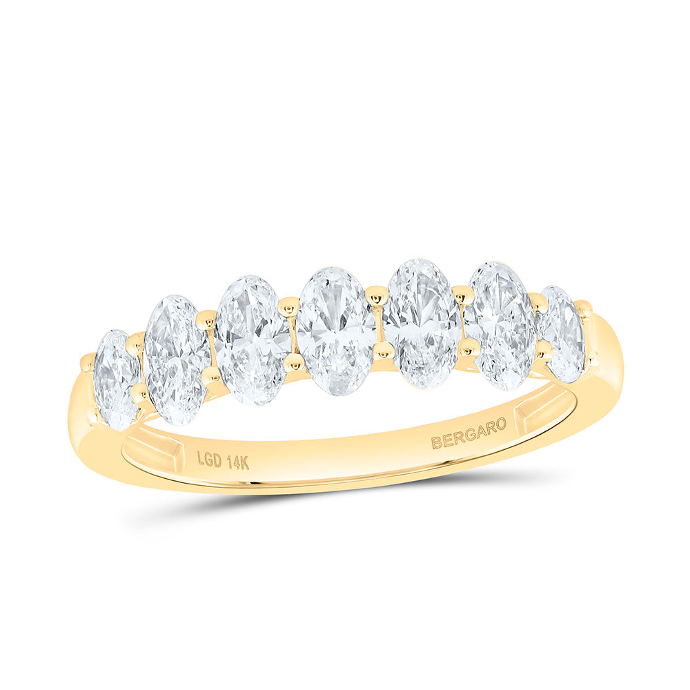 14K Yellow Or White Gold 1 Cttw Lab Grown Diamond Fashion Oval Band