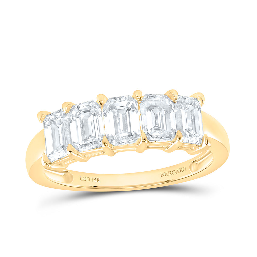 14K Yellow Or White Gold 2 Cttw Lab Grown Diamond Fashion Emerald Band