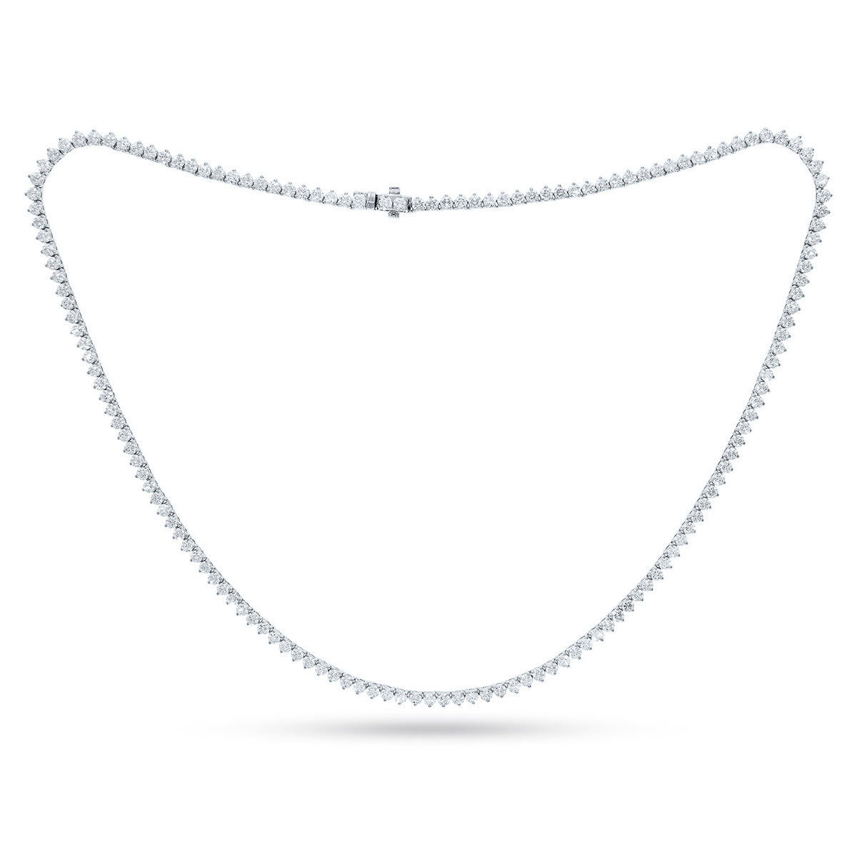 14K White Gold 8 1/4 Cttw Lab Grown Diamond Fashion Round Tennis Necklace (16 Inch)
