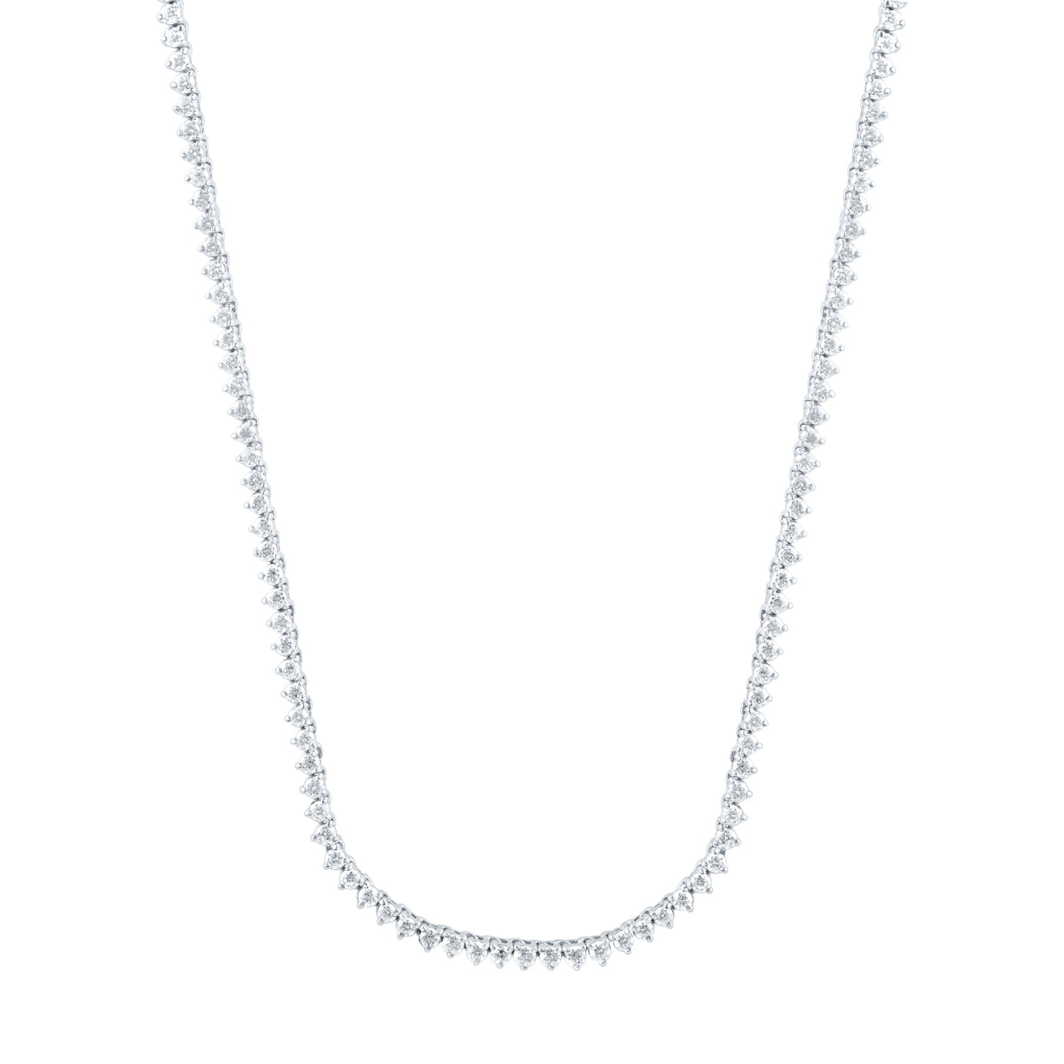 14K Yellow Or White Gold 3 1/4 Cttw Lab Grown Diamond Fashion Round Tennis Necklace (16 Inch)