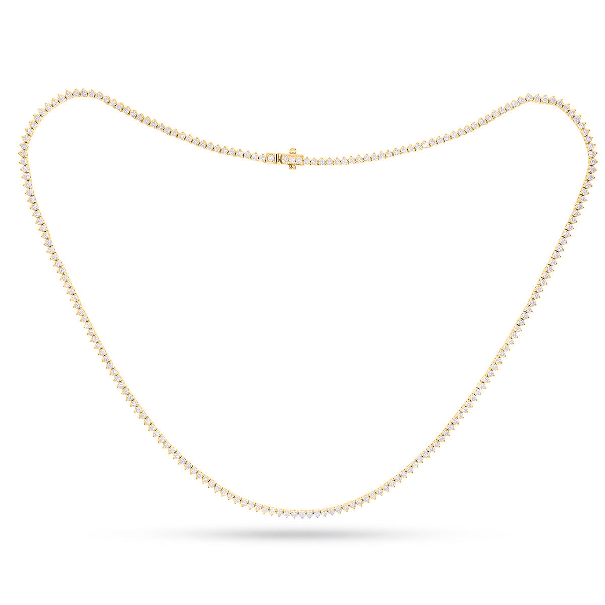 14K Yellow Or White Gold 5 Cttw Lab Grown Diamond Fashion Round Tennis Necklace (16 Inch)
