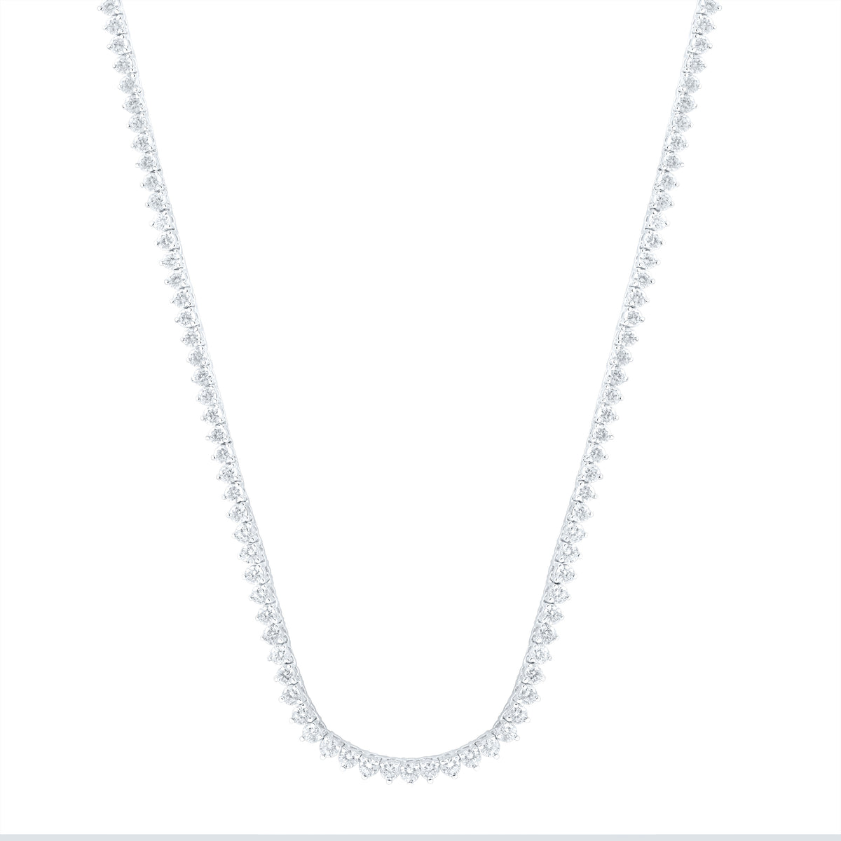 14K Yellow Or White Gold 5 3/4 Cttw Lab Grown Diamond Fashion Round Tennis Necklace (16 Inch)