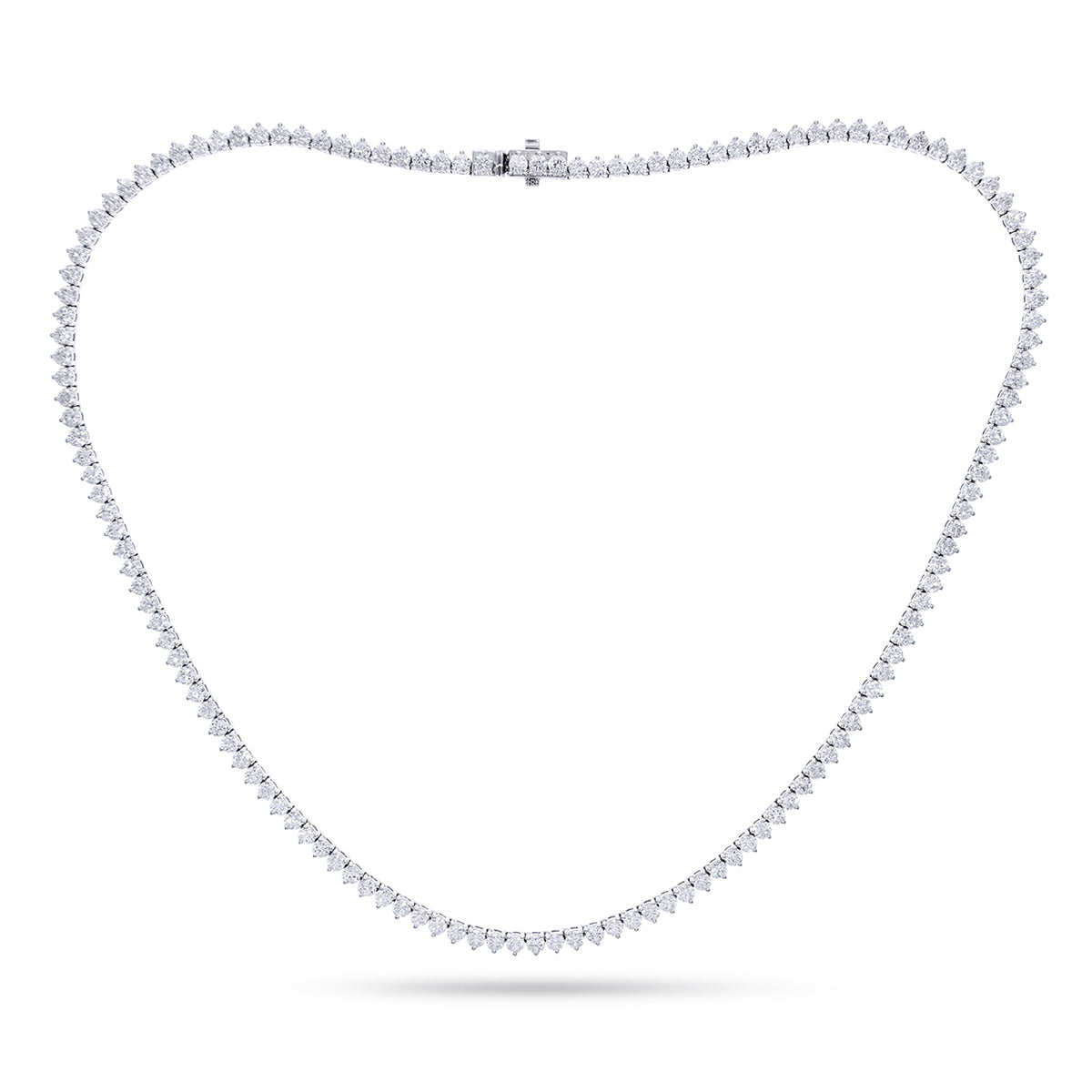 14K White Gold 10 1/2 Cttw Lab Grown Diamond Fashion Round Tennis Necklace (16 Inch)