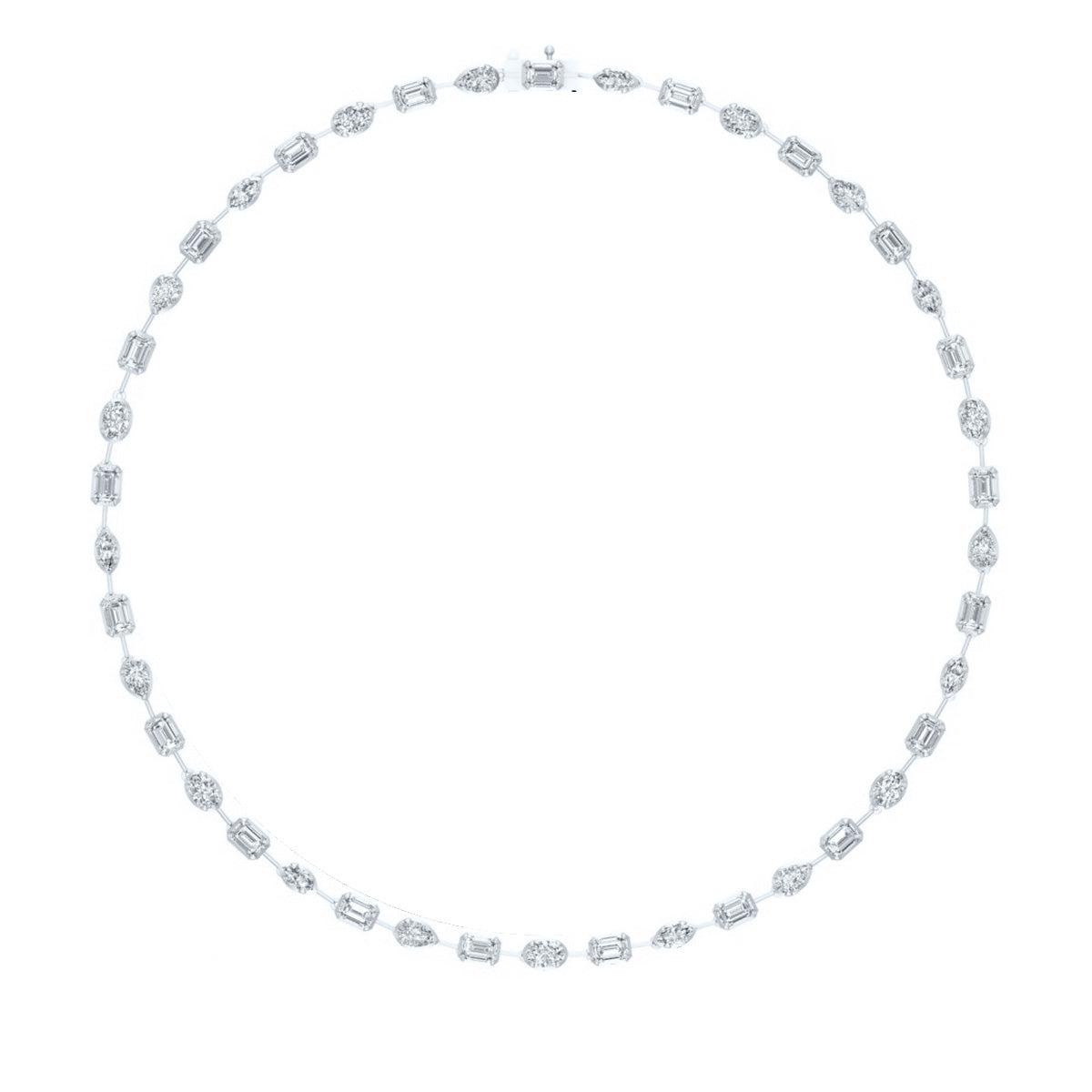 14K White Gold 17 1/2 Cttw Lab Grown Diamond Fashion Necklace (16 Inch)