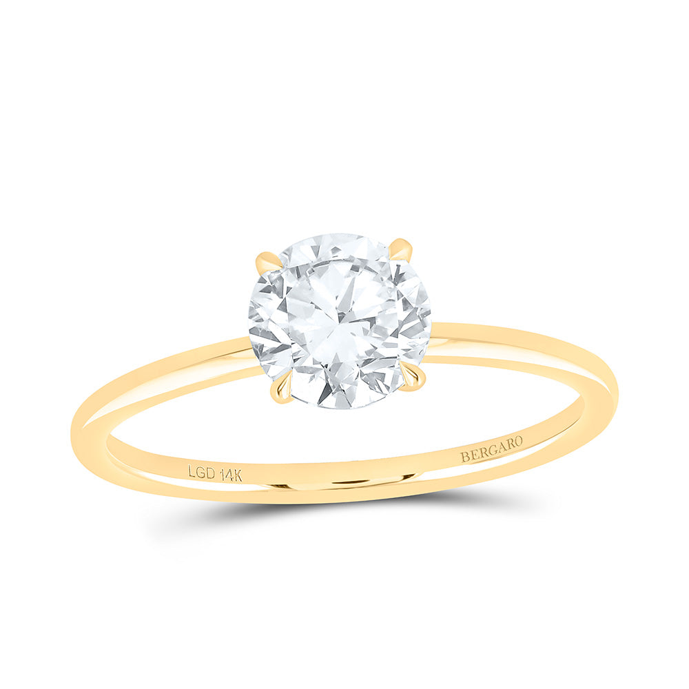 14K Yellow Or White Gold 1 Cttw Lab Grown Diamond Round Solitaire Ring