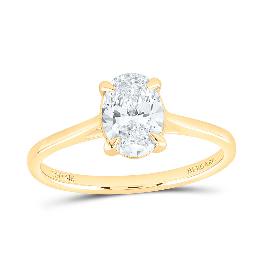 14K Yellow Or White Gold 1 Cttw Lab Grown Diamond Oval Solitaire Ring