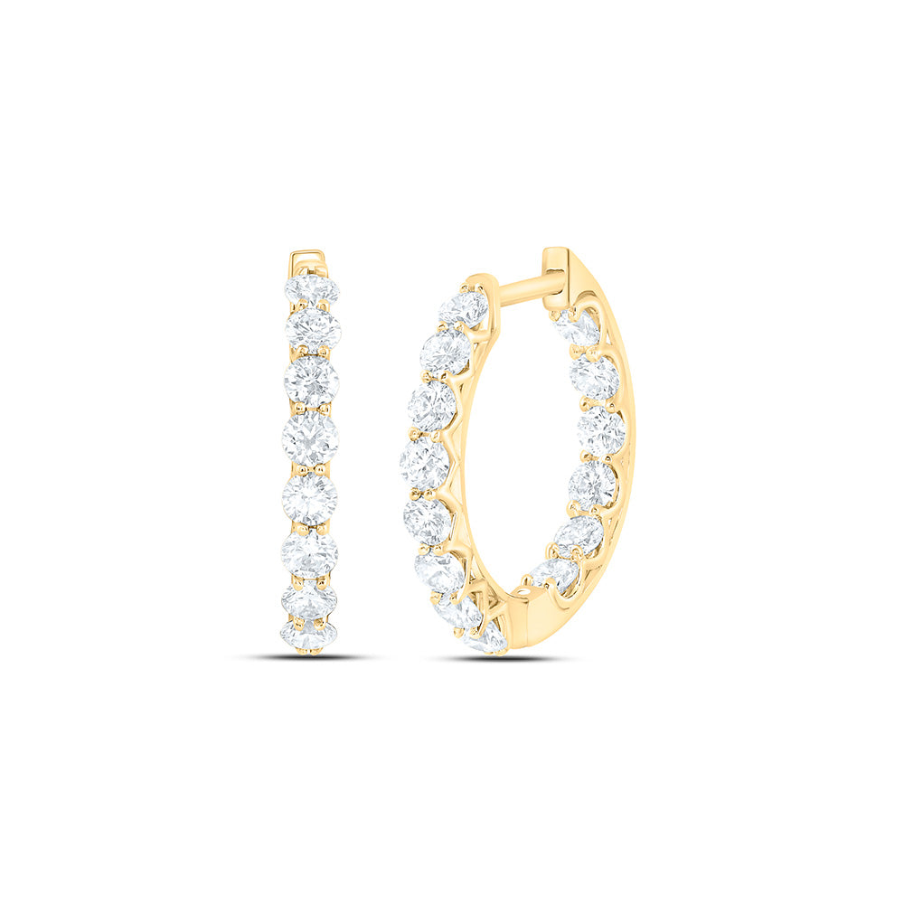 14K Yellow Or White Gold 2 Cttw Lab Grown Diamond Fashion Hoop Earring