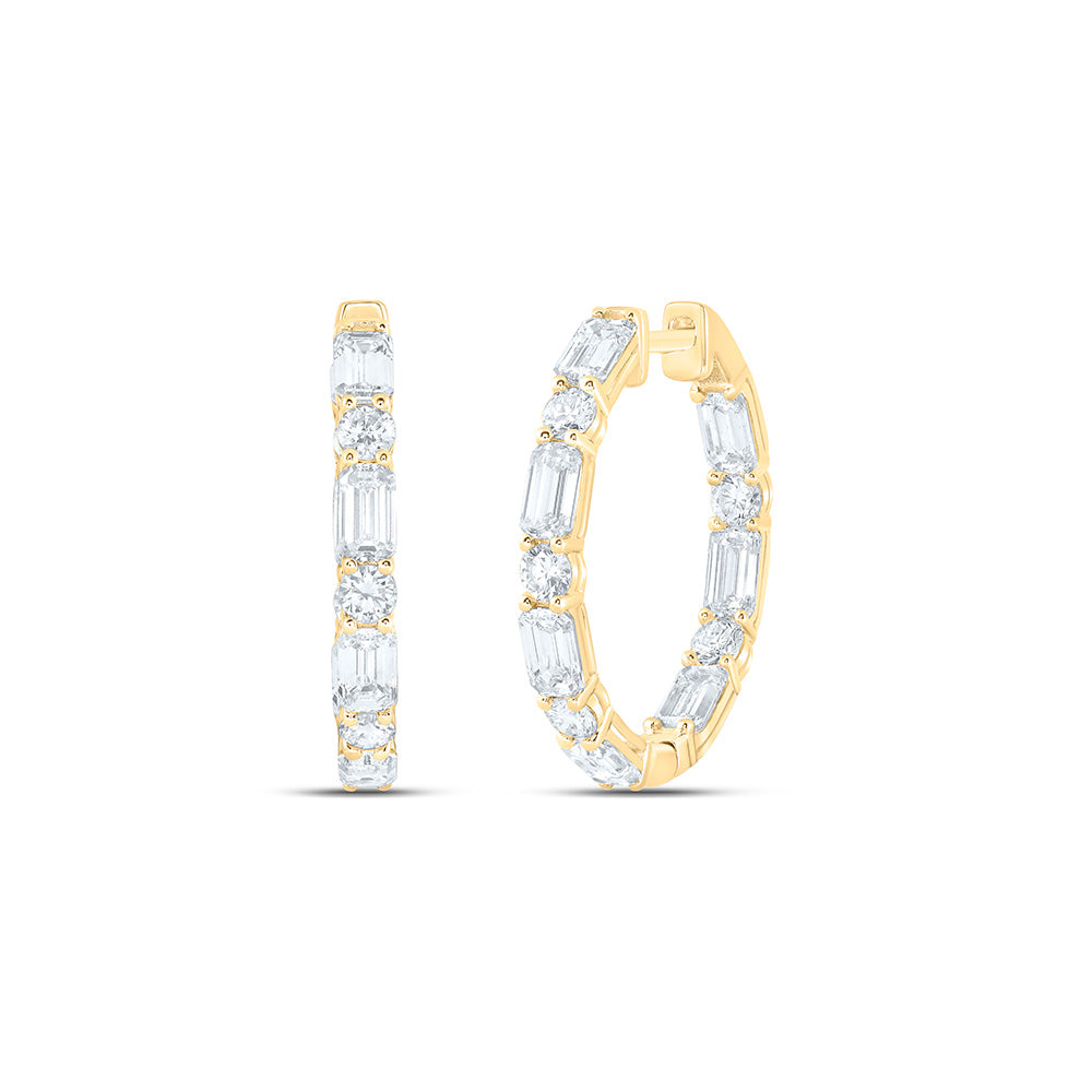 14K Yellow Or White Gold 5 1/5 Cttw Lab Grown Diamond Fashion Hoop Earring