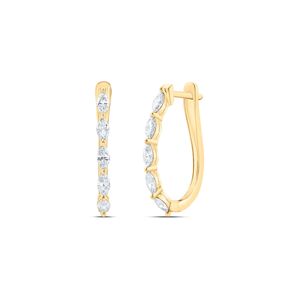14K Yellow Or White Gold 1 Cttw Lab Grown Diamond Fashion Hoop Earring