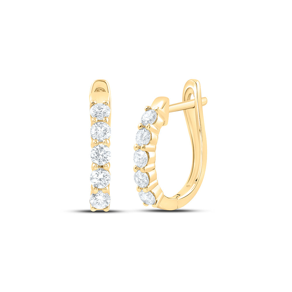 14K Yellow Or White Gold 1 Cttw Lab Grown Diamond Fashion Hoop Earring