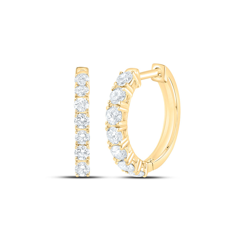 14K Yellow Or White Gold 1 1/2 Cttw Lab Grown Diamond Fashion Hoop Earring