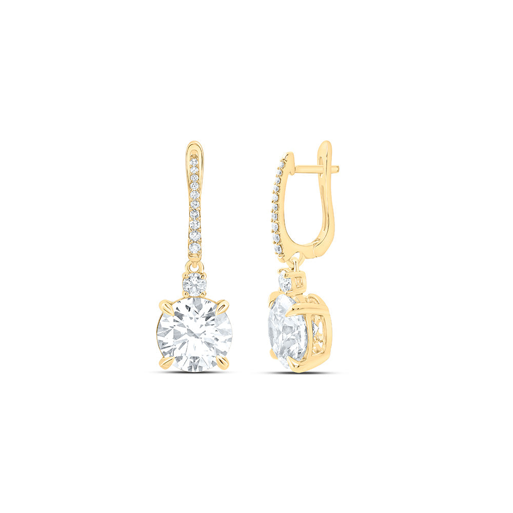 14K Yellow Or White Gold 6 1/3 Cttw Lab Grown Diamond Fashion Round Dangling Earring