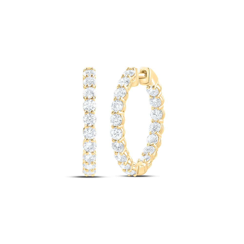 14K Yellow Or White Gold 3 1/2 Cttw Lab Grown Diamond Fashion Hoop Earring