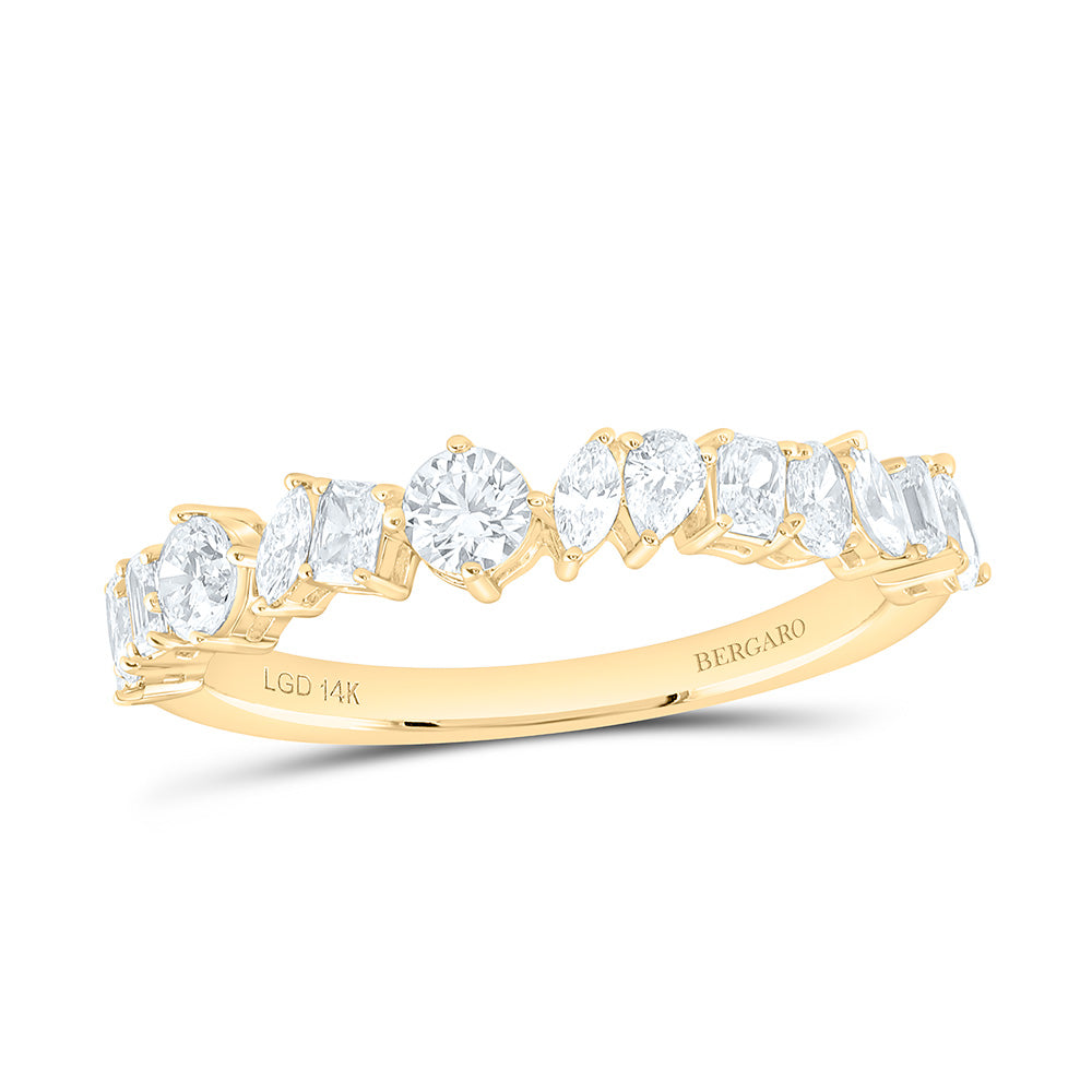14K Yellow Or White Gold 3/4 Cttw Lab Grown Diamond Fashion Band